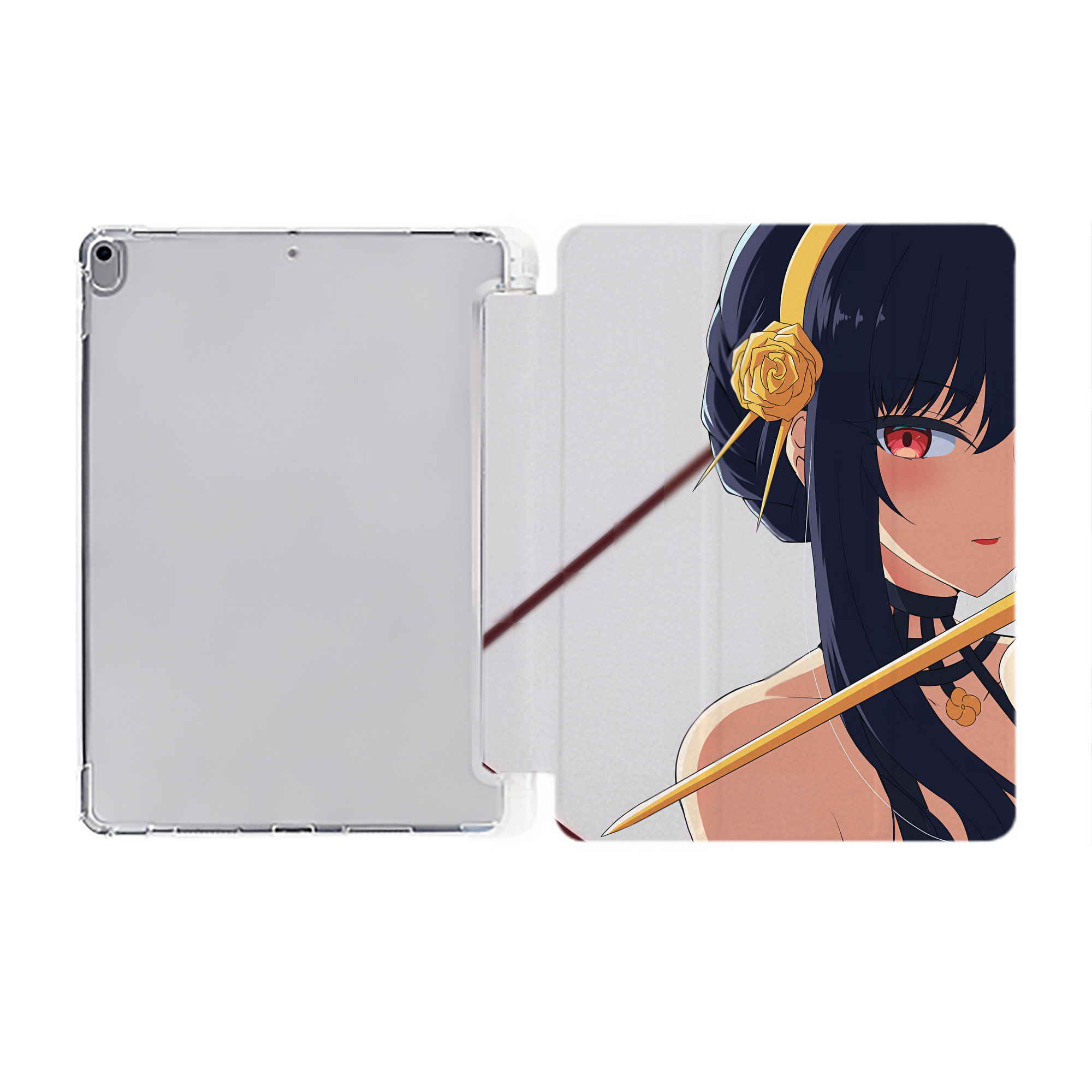 （画像用） SPY×FAMILY间谍家家酒 IPad ケース ペン収納付き 三つ折りスタンド PUレザー×シリコン 対応機種9.5/10.5/10.9インチ